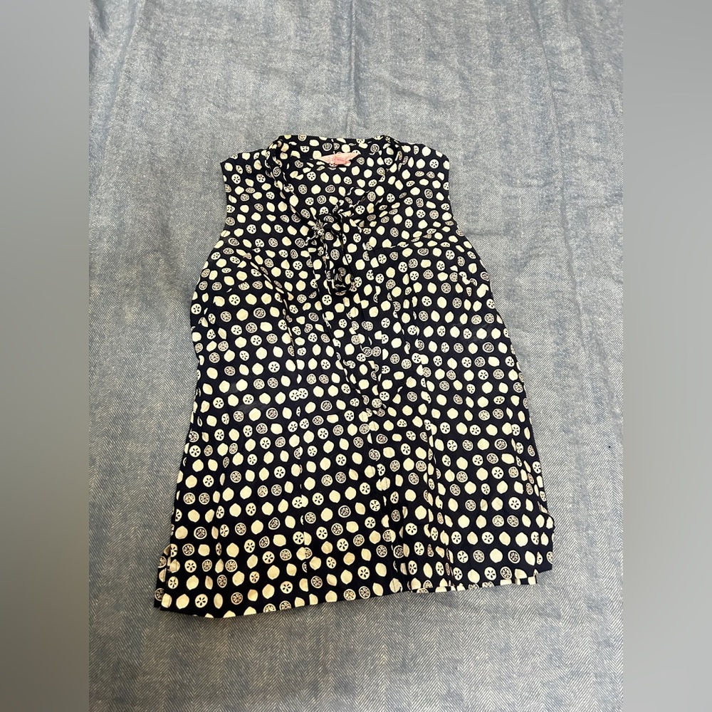 Lilly Pulitzer Navy and White Patterned Top